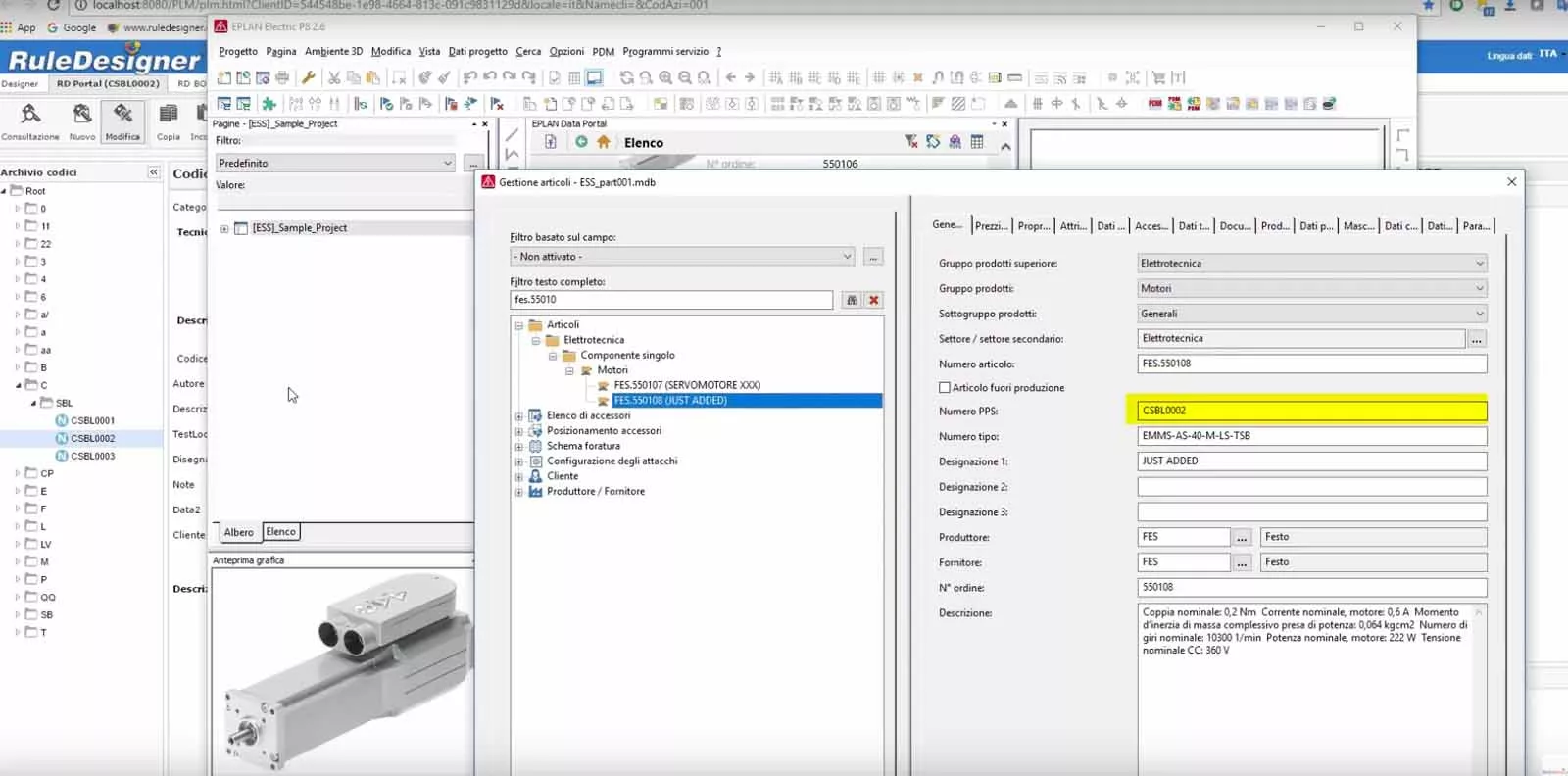 RuleDesigner PDM integrato con EPLAN